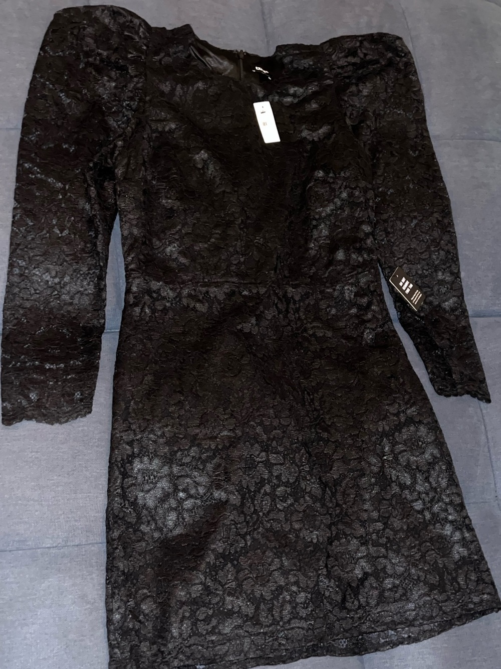 Express Black Long Sleeve Lace Dress